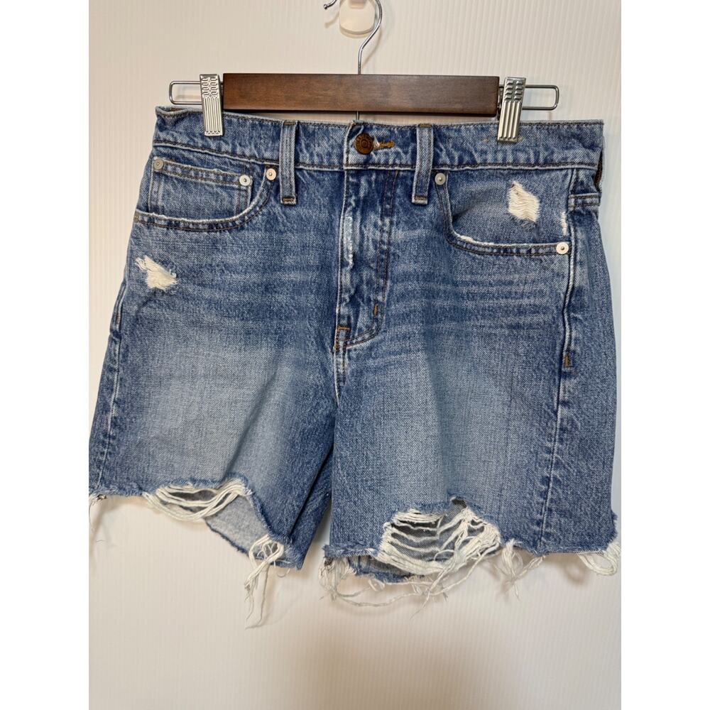 Madewell Womens Blue Cotton Denim Relaxed Fit Cut-Off Shorts Size 26 - Picture 1 of 11